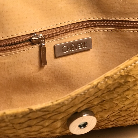 SNAKESKIN EMBOSSED LEATHER CLUTCH NWOT - Picture 6 of 6